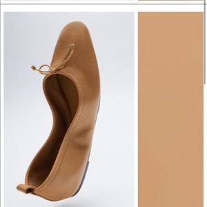 Zara Leather round toe ballet flat.